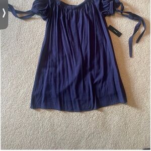 Lulu's Size XL Deep Blue Tie-Sleeve Mini Dress